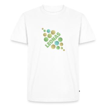 First name Leonas - Men's Premium Organic T-Shirt - white - Front - Nico (187cm)