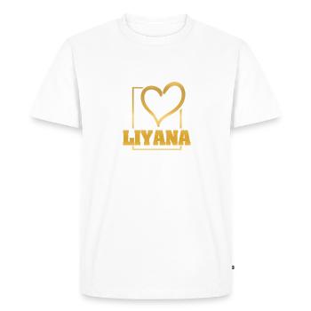 Nom de femme pour Liyana Wife Nom de jeune fille - T-shirt Premium bio Homme - blanc - Devant - Nico (187cm)