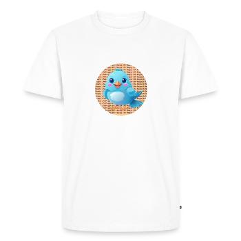 Happy Life Birdy - Men's Premium Organic T-Shirt - white - Front - Nico (187cm)