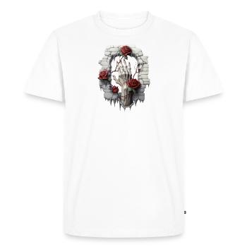 Roses et illustrations : une collection gothique - T-shirt Premium bio Homme - blanc - Devant - Nico (187cm)