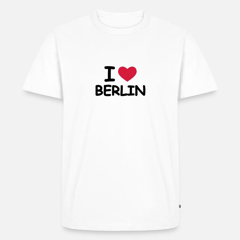I Love Berlin - Männer Premium Bio T-Shirt - Weiß