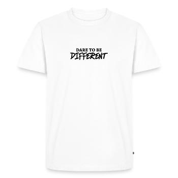 Dare to be different - Men's Premium Organic T-Shirt - white - Front - Nico (187cm)