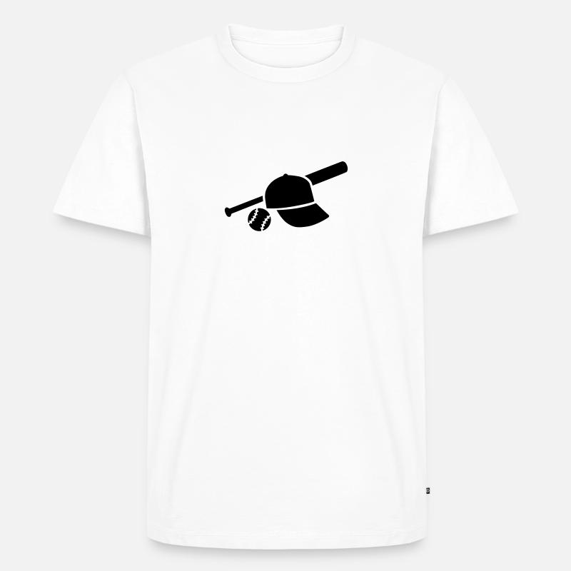 Baseball - Männer Premium Bio T-Shirt - Weiß