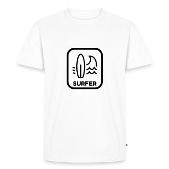surf / surfeur / surfer / plage - T-shirt Premium bio Homme - blanc - Devant - Nico (187cm)