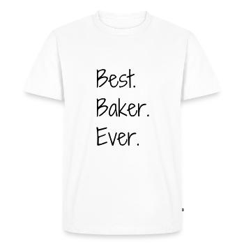 boulanger / boulangerie / boulangère / pain - T-shirt Premium bio Homme - blanc - Devant - Nico (187cm)