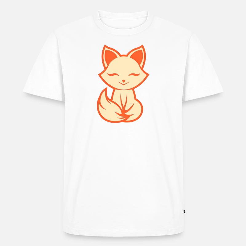 Fuchs Logo, einfaches Fuchs Design - Männer Premium Bio T-Shirt - Weiß