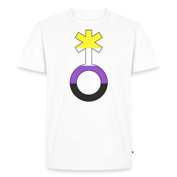 Non-binary symbol non-binary non-binary gender - Men's Premium Organic T-Shirt - white - Front - Nico (187cm)