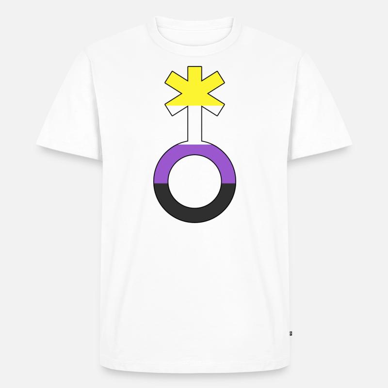 Non-binary symbol non-binary non-binary gender - Men's Premium Organic T-Shirt - white