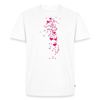 cœurs,illustration de cœur,rose - T-shirt Premium bio Homme - blanc - Devant - Nico (187cm)