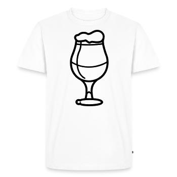 Bière - T-shirt Premium bio Homme - blanc - Devant - Nico (187cm)