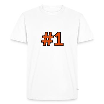Sport Number 1 One - Men's Premium Organic T-Shirt - white - Front - Nico (187cm)