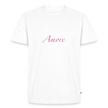 Amore - T-shirt Premium bio Homme - blanc - Devant - Nico (187cm)