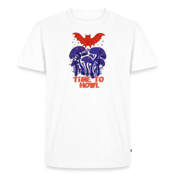 Chauve-souris champignons bleus - T-shirt Premium bio Homme - blanc - Devant - Nico (187cm)