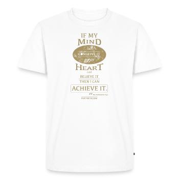 My Mind. Gold - Men's Premium Organic T-Shirt - white - Front - Nico (187cm)