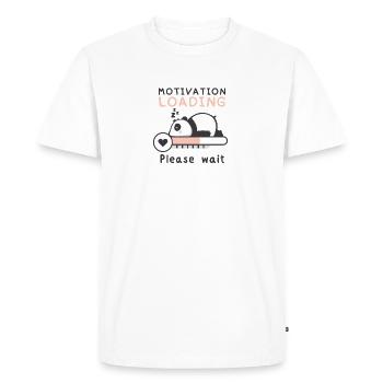 Panda endormi : la motivation est chargée - T-shirt Premium bio Homme - blanc - Devant - Nico (187cm)