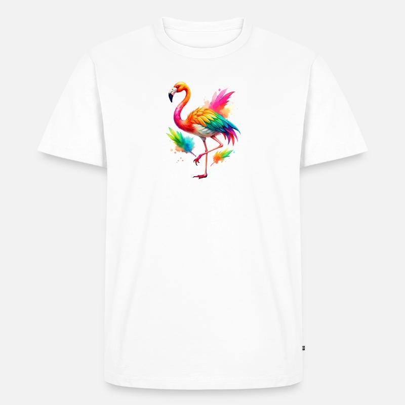 Flamingo Pride - Männer Premium Bio T-Shirt - Weiß