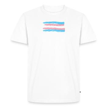 trans Pride flag - Men's Premium Organic T-Shirt - white - Front - Nico (187cm)