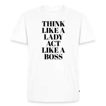 Pensez comme une dame - T-shirt Premium bio Homme - blanc - Devant - Nico (187cm)