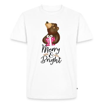Joyeux et lumineux T-shirt - T-shirt Premium bio Homme - blanc - Devant - Nico (187cm)