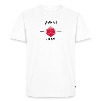 J'peux pas, j'ai jdr - T-shirt Premium bio Homme - blanc - Devant - Nico (187cm)