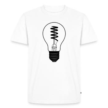 Ampoule d’électricien - T-shirt Premium bio Homme - blanc - Devant - Nico (187cm)