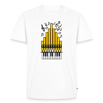 Logo Church organ and music tones - Men's Premium Organic T-Shirt - white - Front - Nico (187cm)