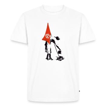 Drapeau Drapeau Anarchie - Rébellion Punk - T-shirt Premium bio Homme - blanc - Devant - Nico (187cm)