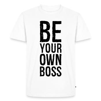 be your own - Men's Premium Organic T-Shirt - white - Front - Nico (187cm)