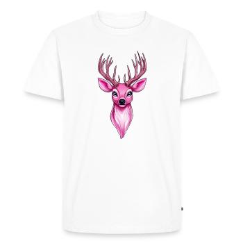 cerf fantaisie rose - T-shirt Premium bio Homme - blanc - Devant - Nico (187cm)