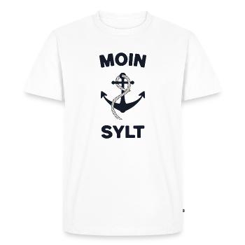 Moin Sylt – Maritime Anchor Design - Men's Premium Organic T-Shirt - white - Front - Nico (187cm)