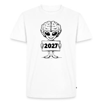 Extraterrestre avec un cerveau - T-shirt Premium bio Homme - blanc - Devant - Nico (187cm)