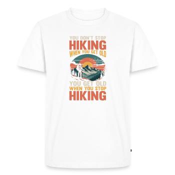 Hiking Mountain Trail Backpacking Outdoors Poaching - Men's Premium Organic T-Shirt - white - Front - Nico (187cm)