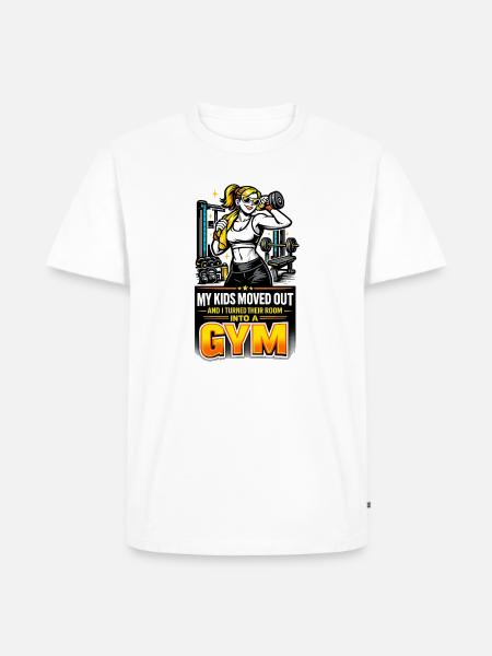 Empty Nester Kinderzimmer zum Gym - Männer Premium Bio T-Shirt - Weiß
