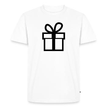 Cadeau Cadeau Cadeaux Icône Symbole Signe - T-shirt Premium bio Homme - blanc - Devant - Nico (187cm)