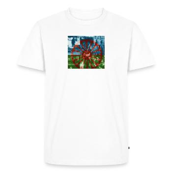 Art du drapeau de la nation rom - T-shirt Premium bio Homme - blanc - Devant - Nico (187cm)