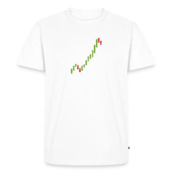 Chemise de cadeau de commerçant de stock de graphique de bougie de bourse - T-shirt Premium bio Homme - blanc - Devant - Nico (187cm)