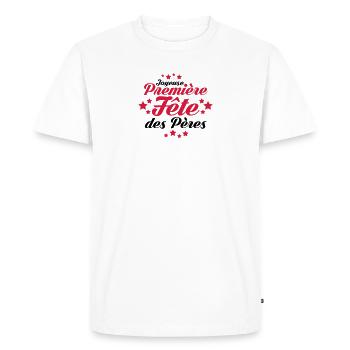 joyeuse première fête des pères - T-shirt Premium bio Homme - blanc - Devant - Nico (187cm)