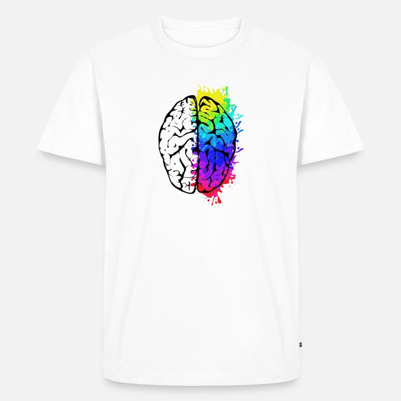 Brain Creative Nerd - Männer Premium Bio T-Shirt - Weiß