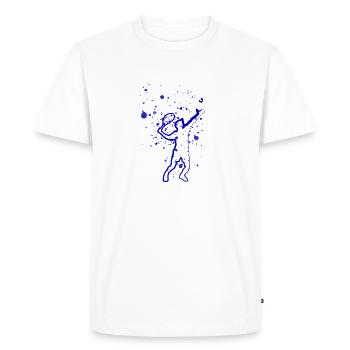 tennis,serve, watercolour, tennis player,blue - Men's Premium Organic T-Shirt - white - Front - Nico (187cm)