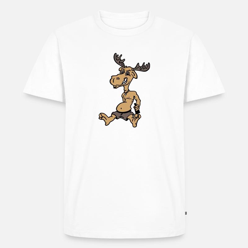 Elch - Männer Premium Bio T-Shirt - Weiß