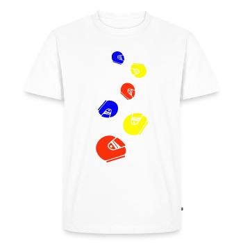 Pilote de course à la barre de la course Bunt - T-shirt Premium bio Homme - blanc - Devant - Nico (187cm)