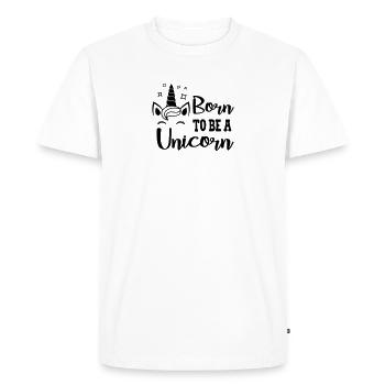 T-shirt unicorn Born To Be A Unicorn gift birth - T-shirt Premium bio Homme - blanc - Devant - Nico (187cm)