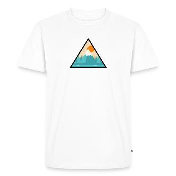 Mountains Nature Hiking Sunset triangular - Men's Premium Organic T-Shirt - white - Front - Nico (187cm)