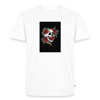 Skull and Roses - Men's Premium Organic T-Shirt - white - Front - Nico (187cm)
