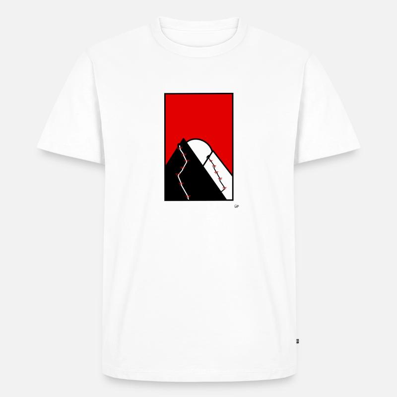 Hanafuda Mountain - Männer Premium Bio T-Shirt - Weiß