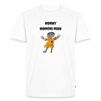 Monday morning mood | Zombie - Men's Premium Organic T-Shirt - white - Front - Nico (187cm)