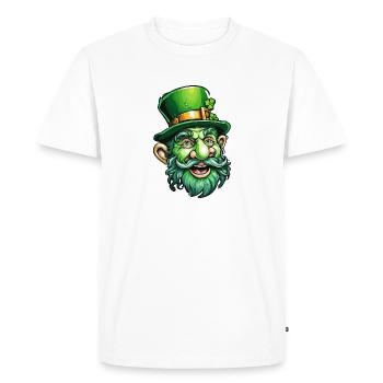 Leprechaun / Leprechaun / Vert / Gingembre / Irlande - T-shirt Premium bio Homme - blanc - Devant - Nico (187cm)