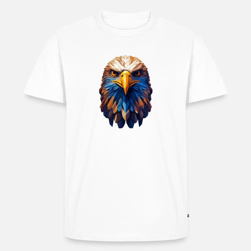 Eagle Head Eagle Bald Eagle Polygon - Men's Premium Organic T-Shirt - white