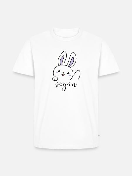Cute Vegan Bunny - Men's Premium Organic T-Shirt - white