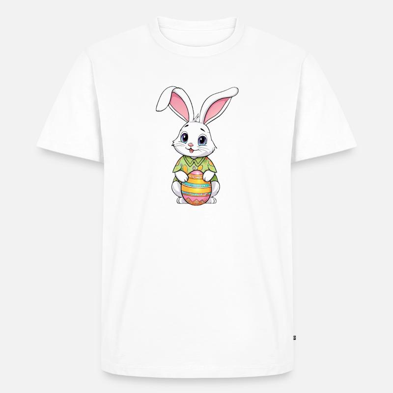 Easter bunny with Easter eggs - Men's Premium Organic T-Shirt - white